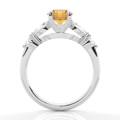 Krappenbesetzter Citrin-Verlobungsring