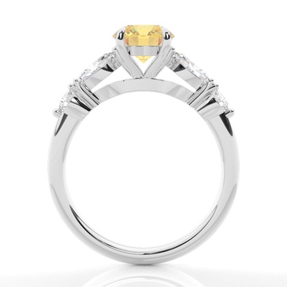 Yellow Diamond Side Stone Engagement Ring
