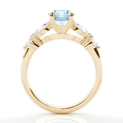 Krappenbesetzter Aquamarin-Verlobungsring