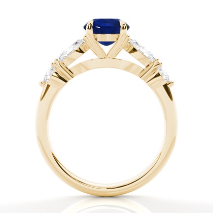 Verlobungsring mit blauem Saphir in Krappenfassung