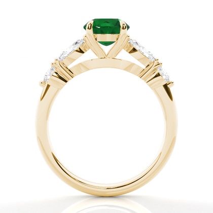 Krappenbesetzter Smaragd-Verlobungsring