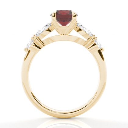 Granat-Verlobungsring in Krappenfassung