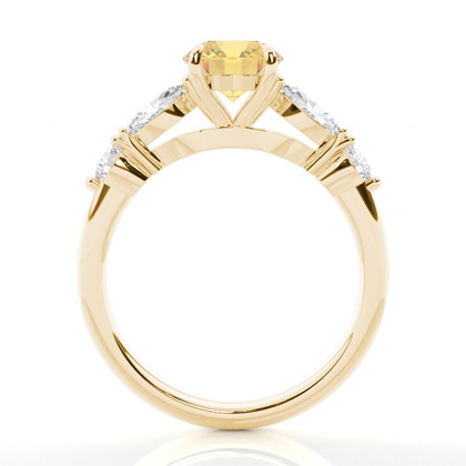 Yellow Diamond Side Stone Engagement Ring