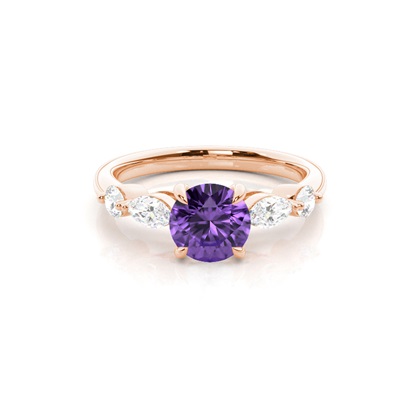 Prong Set Amethyst Engagement Ring