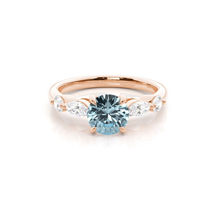Prong Set Aqamarine Engagement Ring
