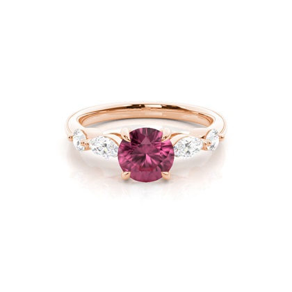 Prong Set Pink Tourmaline Engagement Ring