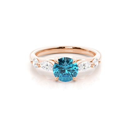 Prong Set Blue Topaz Engagement Ring