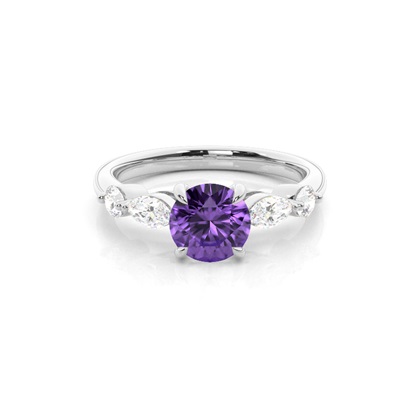 Prong Set Amethyst Engagement Ring