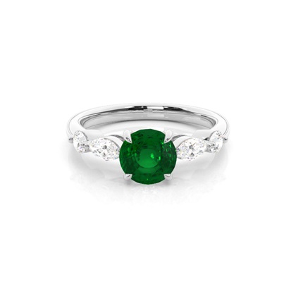 Prong Set Emerald Engagement Ring