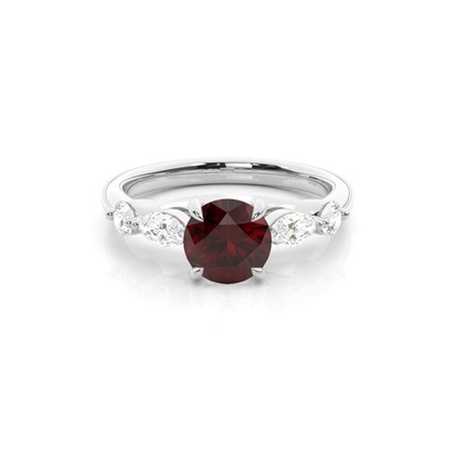 Prong Set Garnet Engagement Ring