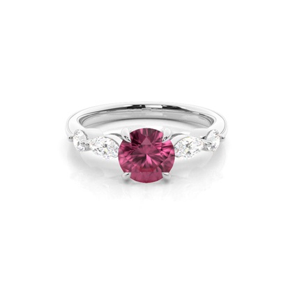 Prong Set Pink Tourmaline Engagement Ring