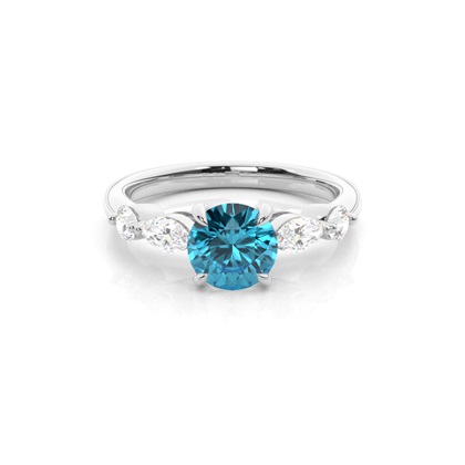 Prong Set Blue Topaz Engagement Ring