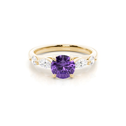 Prong Set Amethyst Engagement Ring