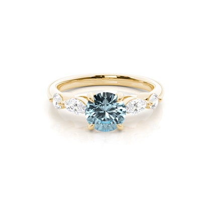 Prong Set Aqamarine Engagement Ring
