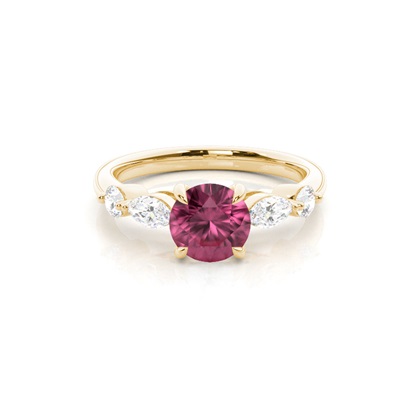 Prong Set Pink Tourmaline Engagement Ring