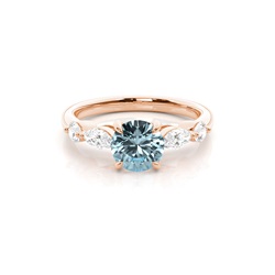 Prong Set Aqamarine Engagement Ring