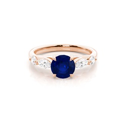 Prong Set Blue Sapphire Engagement Ring