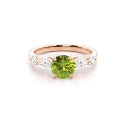 Prong Set Peridot Engagement Ring