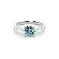 Prong Set Aqamarine Engagement Ring