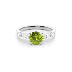 Krappenbesetzter Peridot-Verlobungsring