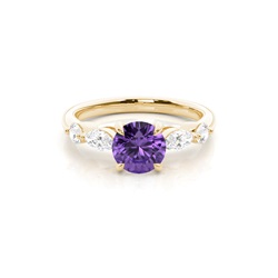 Prong Set Amethyst Engagement Ring
