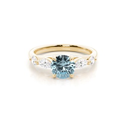 Prong Set Aqamarine Engagement Ring