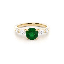 Prong Set Emerald Engagement Ring