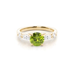 Prong Set Peridot Engagement Ring