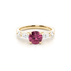 Prong Set Pink Tourmaline Engagement Ring