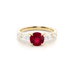 Prong Set Ruby Engagement Ring