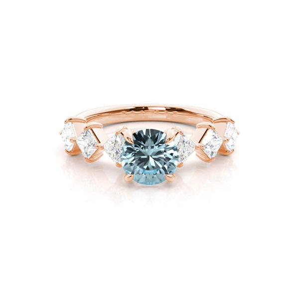 Prong Set Aqamarine Engagement Ring