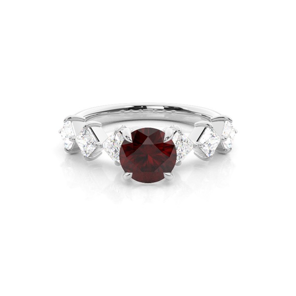 Prong Set Garnet Engagement Ring