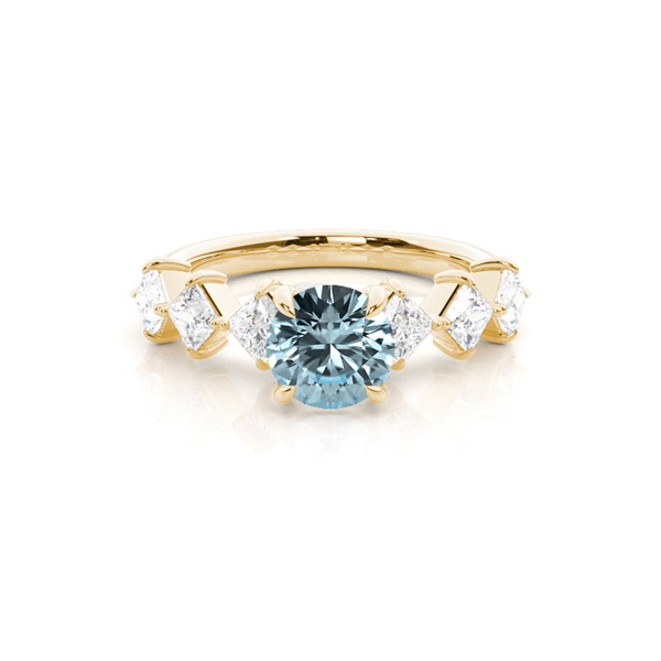 Prong Set Aqamarine Engagement Ring