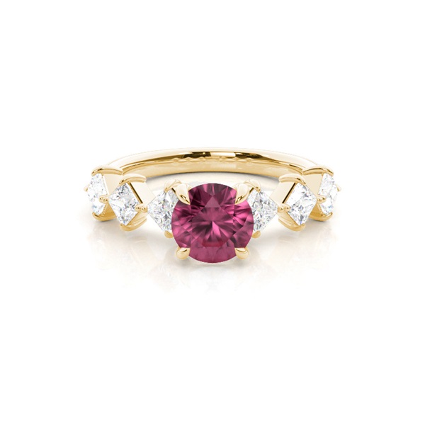 Prong Set Pink Tourmaline Engagement Ring