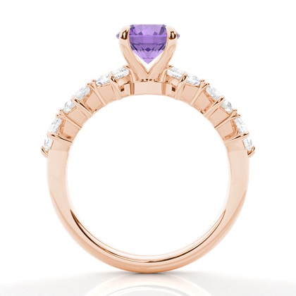 Krappenbesetzter Amethyst-Verlobungsring