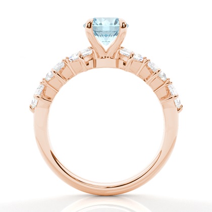 Krappenbesetzter Aquamarin-Verlobungsring