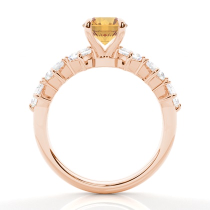 Krappenbesetzter Citrin-Verlobungsring