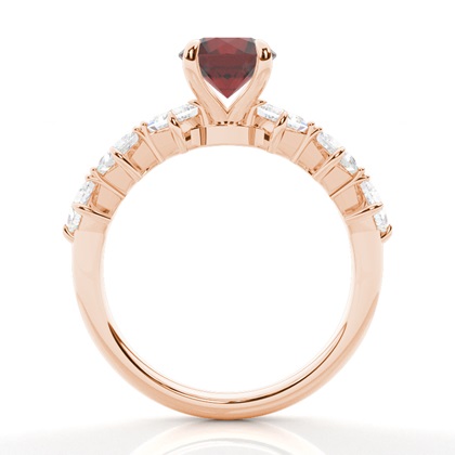 Granat-Verlobungsring in Krappenfassung