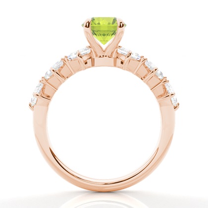 Krappenbesetzter Peridot-Verlobungsring