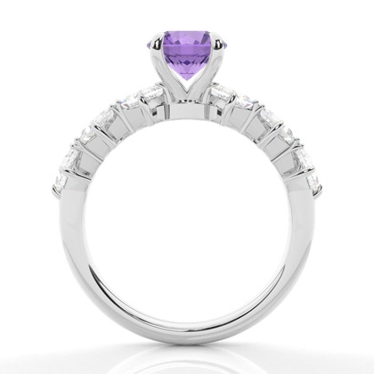 Krappenbesetzter Amethyst-Verlobungsring