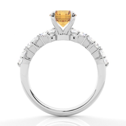 Krappenbesetzter Citrin-Verlobungsring
