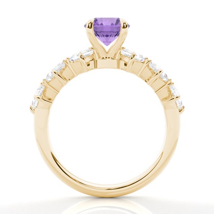 Krappenbesetzter Amethyst-Verlobungsring