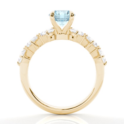 Krappenbesetzter Aquamarin-Verlobungsring