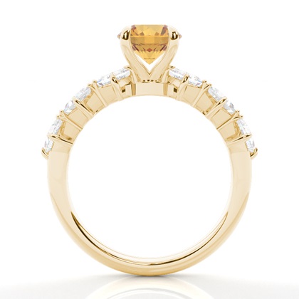 Krappenbesetzter Citrin-Verlobungsring