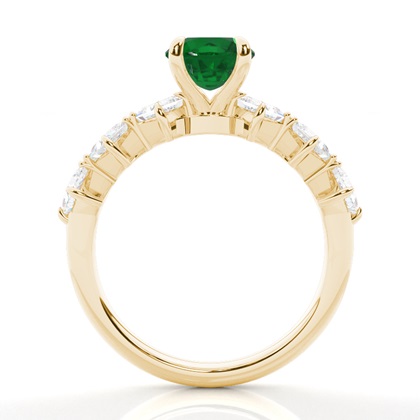 Krappenbesetzter Smaragd-Verlobungsring