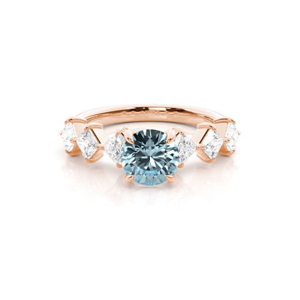 Prong Set Aqamarine Engagement Ring