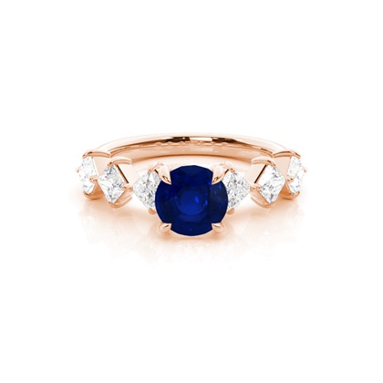 Rose Gold Gemstone Diamond Engagement Rings