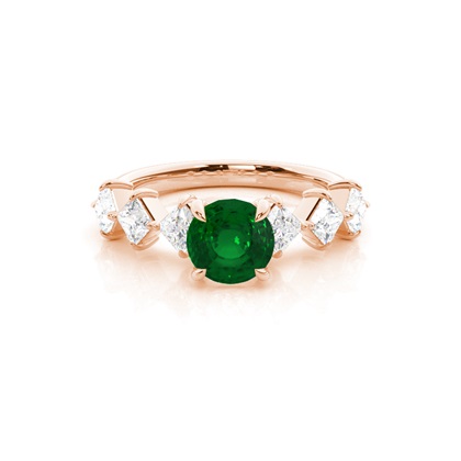 Prong Set Emerald Engagement Ring