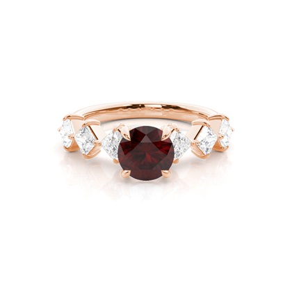 Prong Set Garnet Engagement Ring