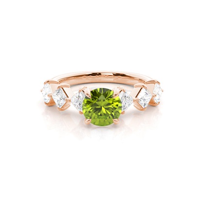 Prong Set Peridot Engagement Ring